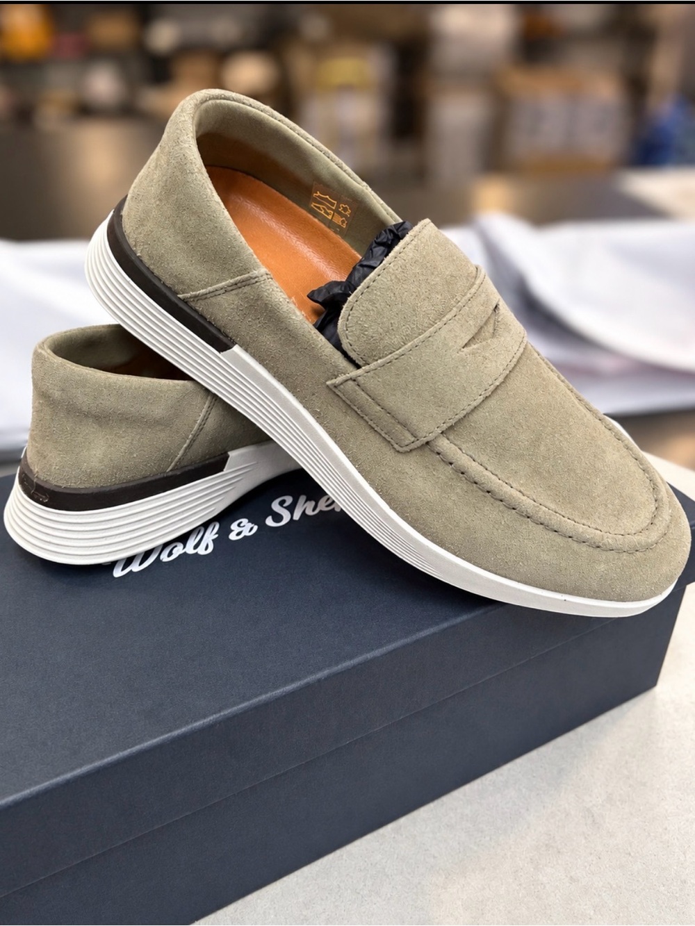 Wolf & Shepherd Taupe Suede Slip-On Loafer for Men
